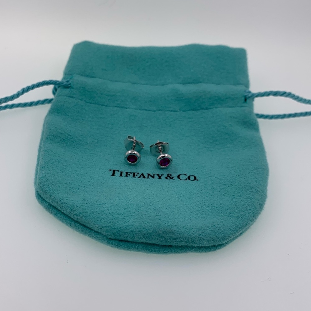 Tiffany & Co Sterling By The Yard Ruby Earrings